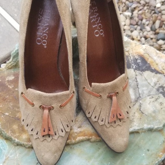 Franco Sarto Shoes - Franco Sarto tan fringe tassel suede heels SZ 7.5M